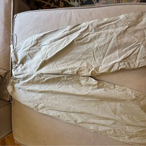 Cream/green cargo pants